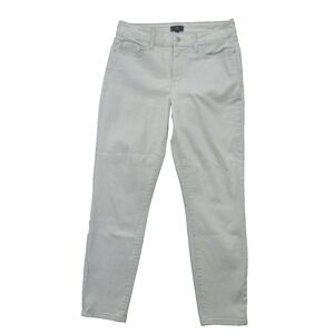 NYDJ Clarissa Ankle Jeans Womens 8 Light Gray Skinny Stretch Made in USA Denim